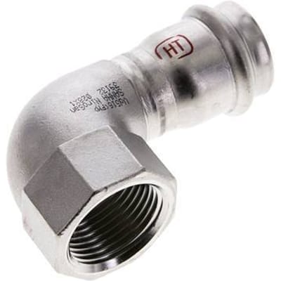 90 graden L-Perskoppeling - 28mm & Rp 1'' Persmof - RVS