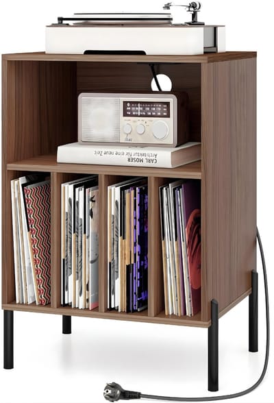 AHD® Platenspeler Meubel - IP Kast - Platenspeler Kast - Vinyl Kast - IP Meubel - Bruin - 45cm x 53cm x 79cm