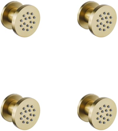 FugaFlow Eccelente Acces zijdouche - 5cm - rond - 4 stuks - PVD - Geborsteld Messing PVD (Goud)