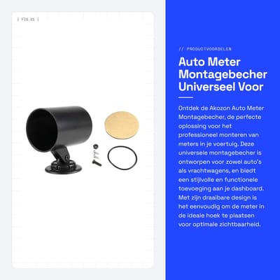 Dailygoods- Montagebecher Universeel - Zwart - Enkel - Swivel - Armaturenpaneel - Beugel - Geschikt voor Auto/LKW - Meterpod