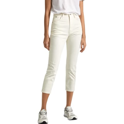Pepe Jeans Slim 7/8 Fit Hoogzittende Jeans Beige 26 Vrouw