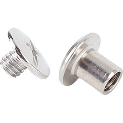 50 Set Rivet à Tête Ronde Plate Acier Inoxydable M4 5x6x9.5mm Jeu de Vis à Poteau de Liaison pour Travail du Cuir