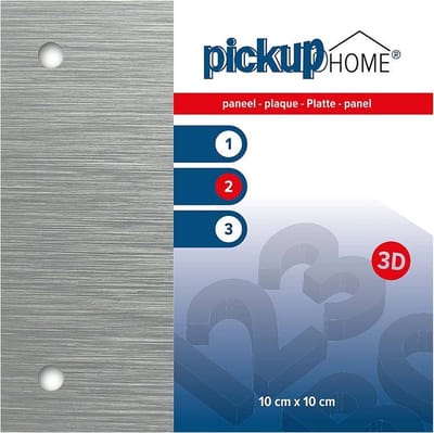 Pickup 3D Home plaat alu sandwich blanco Dibond 3 mm - 10x10 cm