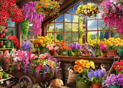Bluebird Puzzle legpuzzel Potting Shed - 500 stukjes kleurrijk speelgoed.