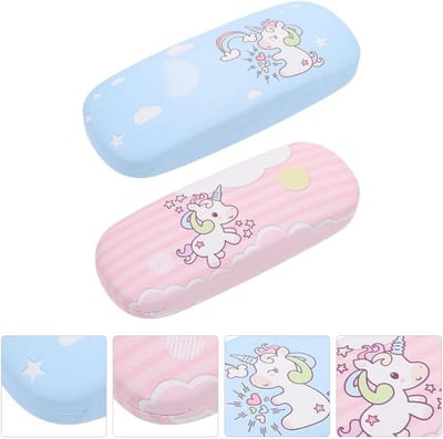 2 Stuks Zachte Unicorn Brillenkoker Cartoon Print - Universele Brillenhoesjes voor Zonnebrillen en Standaard Brillen