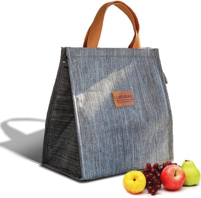 Lichtgrijze Geïsoleerde Lunchtas, Opvouwbare Waterbestendige Koeltas voor Picknick en Werk