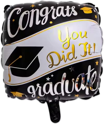 BTH - Ballon - Geslaagd Versiering - Ballonnen - Graduation Ballonnen - Folie - You Did It! - Zwart - Wit