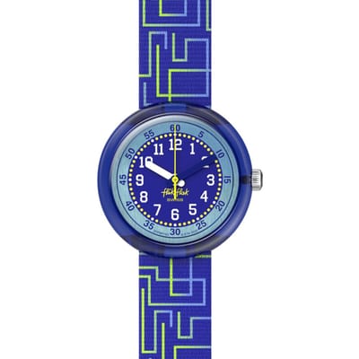 Horloge CRAZY MAZE FPNP182 Blauw [Flick Flack] Kinderen Jongens