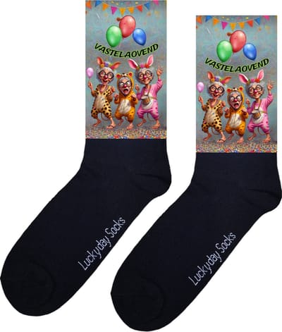 Carnavals sokken - Vastelaovend sokken - Verjaardag cadeau - Grappige sokken - Leuke sokken - Hem Haar sokken - Vrolijke sokken - Valentijn Cadeau - Vaderdag - Moederdag - Verjaardag cadeau - Oma - Leuk Cadeau - Sokken maken Happy - Maat 37-44