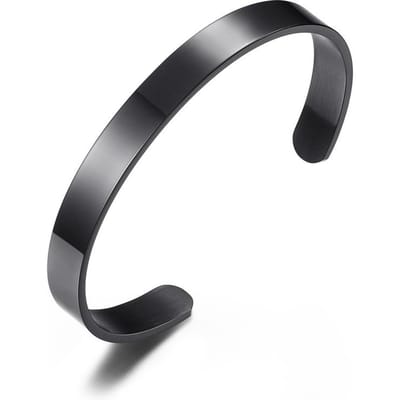 Unisex Eenvoudige Gladde Oppervlak 4MM 6MM 8MM Titanium Staal Open Armband Lasergravure Armband gray