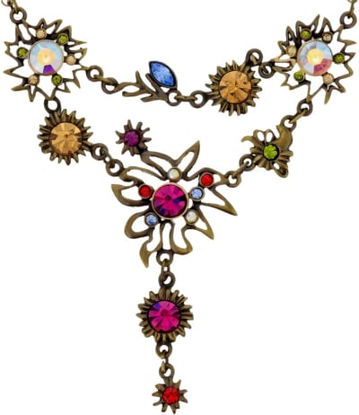 Behave® Korte Ketting - Kleurrijke Stenen Hanger - Nikkelvrij - Verstelbaar