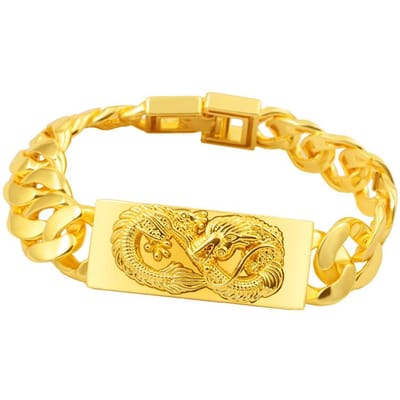 Zandgoud Armband Heren Dominant Simulatie Verguld Heren Horlogeketting Zandgoud Sieraden beige