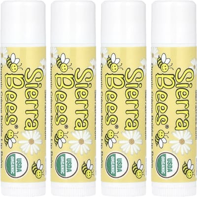 Sierra Bees, Organic Lip Balm, Creme Brulee (Vanilla), 4 packs, 4.25 g (0.15 oz) each beige