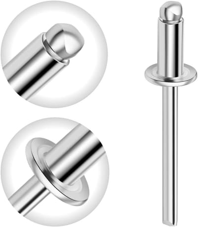 Blinde Klinknagels - Popnagels Aluminium Staal - Duurzame Verbindingen - Platte Kop Esthetisch - 6x18 mm 250 Stuks - Zilverkleuren