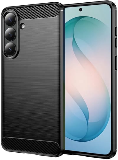Hoesje geschikt voor Samsung Galaxy S26 Plus - Techsuit Carbon Silicone Back Cover - Zwart