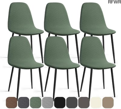 RFWR® Elastische Stoelhoezen 6 Stuks voor Eetstoelen - Wasbare en Afneembare Bekleding