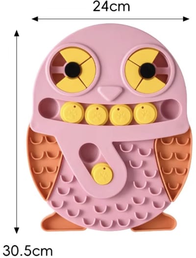 Interactief Denkspel voor Honden Roze – Puzzel & Snuffelspel – Anti Verveling – Uil – 30,5 cm