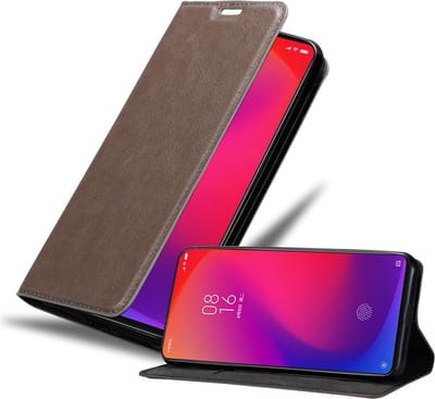 Cadorabo Hoesje geschikt voor Xiaomi Mi 9T / Mi 9T PRO / RedMi K20 / RedMi K20 PRO in KOFFIE BRUIN - Beschermhoes met magnetische sluiting, standfunctie en kaartvakje Book Case Cover Etui