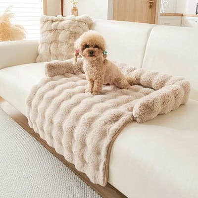 1PC Winter Warm Hondenbed Matten Super Zacht Pluche Huisdier Deken Pad Mat voor Kleine Honden Pluche Nekkussen Kattenmand Reizen & Binnen Pet bed 75x75CM