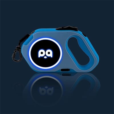 5M Automatische Intrekbare Grote Hondleiband Voor Middelgrote Grote Honden LED Verlichting Duurzaam Huisdier Wandel Nylon Leidsel Touw Mascotas Leibanden (Blue,5M-within 50kg)