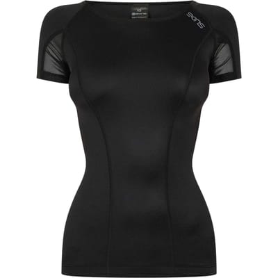Skins Dynamische sporttop met boothals voor dames (Zwart)