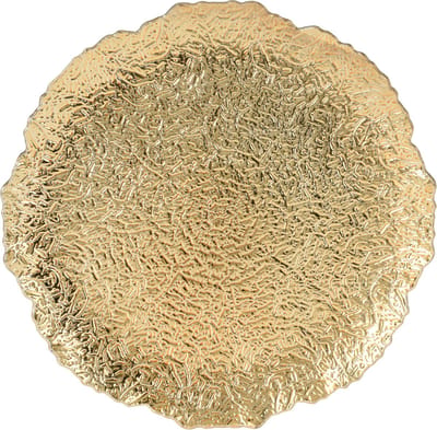 Christmas Decoration Kaarsenbord/onderbord - goud relief - kunststof - D33 x H1,5 cm- rond