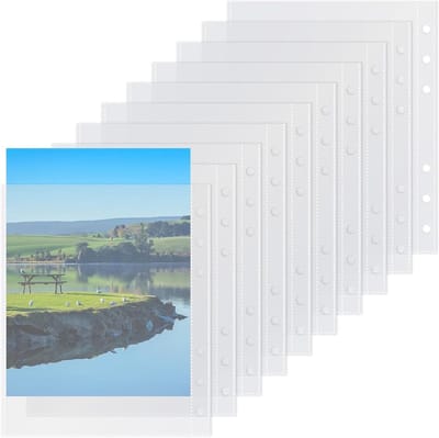 Set van 40 Transparante Plastic Enveloppen voor 6-Rings Map - 8,3 x 6 Inch - Waterdicht en Stofvrij voor Foto's, Postkaarten en Documenten