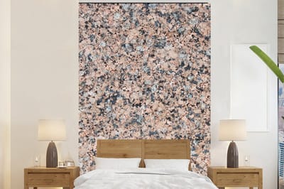 Behang - Fotobehang Graniet - Steen - Patroon - Design - Bruin - Grijs - Breedte 200 cm x hoogte 300 cm