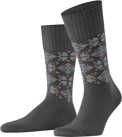 Esprit Winter Star gedessineerd katoen wol sokken heren grijs - maat 39-42