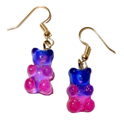 Shanna's Super Deal Gummie Beertje Oorhangers paars lila