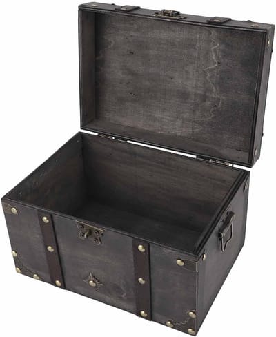 Houten Opbergdoos - Sieraden Organisator - Antiek Verzamelen - Codeslot Beveiliging - 24 cm Breed - Grijs