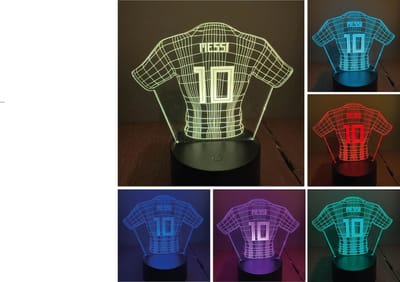Klarigo® Nachtlamp – 3D LED Lamp Illusie – 16 Kleuren – Bureaulamp – Voetbal - Inter Miami – Sfeerlamp Lionel Messi – Nachtlampje Kinderen – Creative lamp - Afstandsbediening - WK 2026