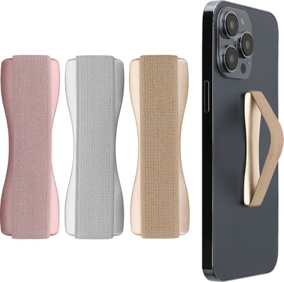 kwmobile vingerhouder voor smartphone - Vingergreep voor telefoon - Zelfklevende finger holder - Set van 3 - In goud / zilver / roségoud