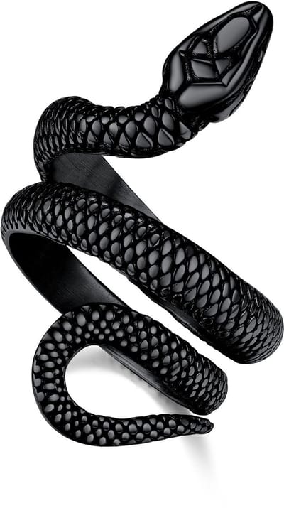 Allecto - Slangenring - Vintage Slangenring - Retro Stijl - Zilver/Goud/Zwart - Voor Vrouwen en Mannen - Tieners Cadeau