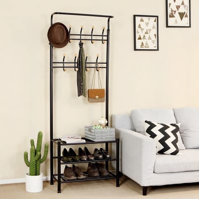 Bobbel Home - Multifunctionele Garderobe Kast - Met Kapstok En Schoenenrek