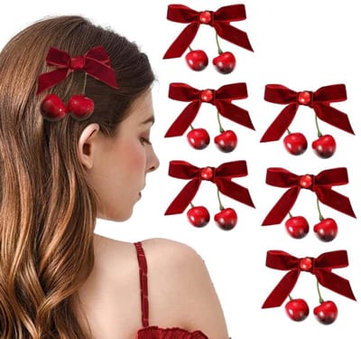Cosensi - Haarclips - Kawaii Accessoires - Schattige Haarspeldjes - Rood - Haaraccessoires - Perfect voor meisjes en tieners - Set van 6