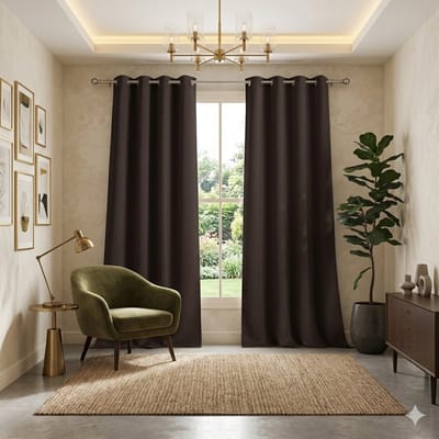 Maison Elara Blackout Gordijnen 140x245 cm - 2 Panelen, Bruin, Thermisch & Geluidsdempend voor Woonkamer en Slaapkamer