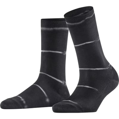 FALKE Wave Bond gedessineerd katoen Sokken dames zwart - maat 35-38