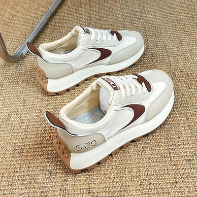 Cortez Chaussures de Sport de Course pour Femmes Printemps Nouvel Étudiant Tout-Assorti Rehaussées Chaussures de Papa 38 white