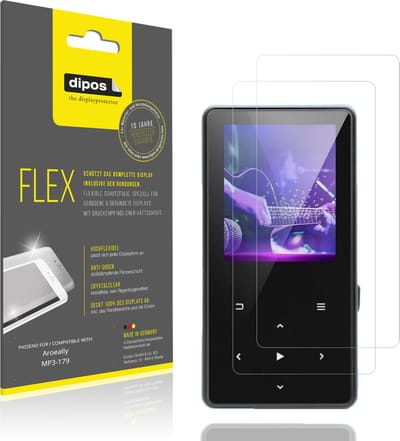 dipos – 2x Beschermfolie geschikt voor Aroeally MP3-179 | 3D Full Cover Screenprotector | 100% Passend