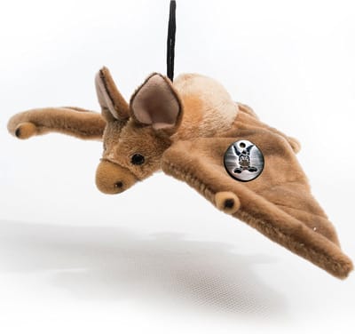 Pluche Vleermuis - Knuffeldier Langoor - Cadeau Idee - Natuurlijk Uiterlijk - 11 x 24 x 5 cm - Lichtbruin