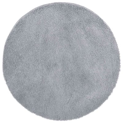 vidaXL - Hoogpolig - vloerkleed - NAVARRA - 100x100 - cm - polyester - lichtgrijs