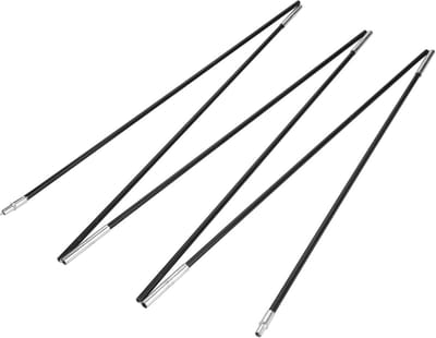 Tentstokken Set - Vervangende Staven - Kamperen Buiten - Glasvezel Hoge Sterkte - 330 cm - Zwart