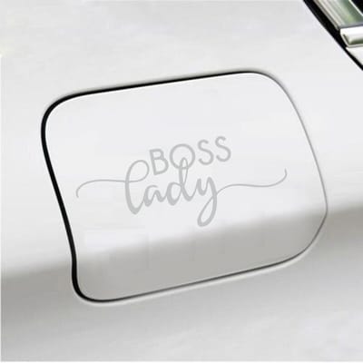 Bumpersticker - Boss Lady - 6 X 14,8 - Licht Grijs