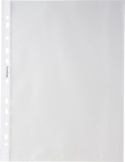 Pergamy geperforeerde showtas, ft A4, 11-gaatsperforatie, gekorrelde PP van 60 micron, pak van 100 stuks