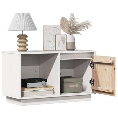 vidaXL - Tv-meubel - 74x35x44 - cm - massief - grenenhout - wit