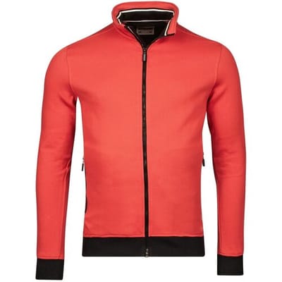 Baileys Vest Sweat Cardigan Zip Two-Tone Oxford Doubleface Jacquard Interlock Coral / male