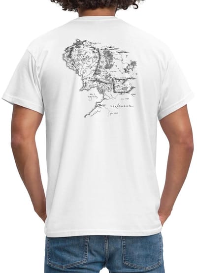 The Lord Of The Rings Rug Kaart Van Midden-Aarde T-Shirt Heren
