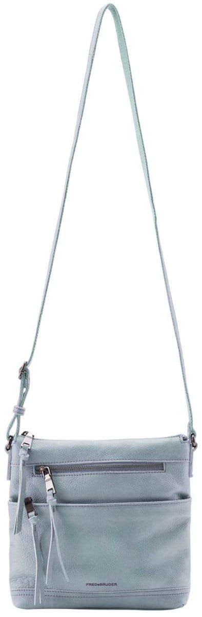 FREDsBRUDER Leren Schoudertas My Old Friend Crossbag Sky Blue Lichtblauw