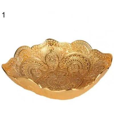 Zinklegering Goud Fruitbord Heldere Textuur Zinklegering Feesten Tafel Sieraden Oorbellen Ketting Schaal Snoep Snack Dienblad Huisdecoratie beige